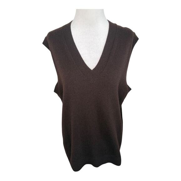 NEW Madewell Women’s Medium Cashmere V-Neck Sweater Vest In Molasses NWT - Picture 2 of 9